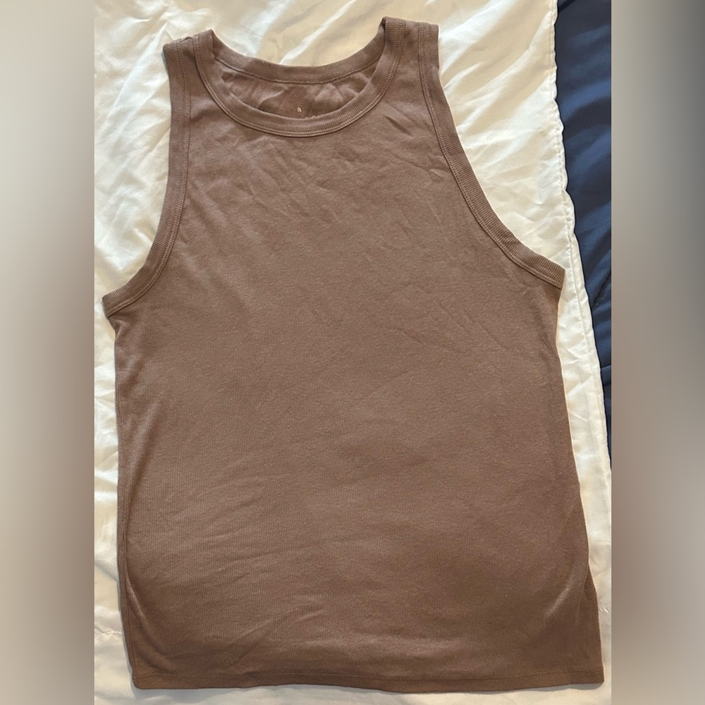 High Neck Ribbed Tank Top Size XXL